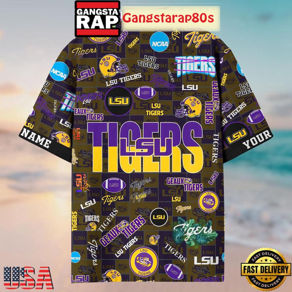 LSU TIGERS Solgan Geaux Tigers True Fan Spirit Custom Name Aloha Hawaiian Shirt