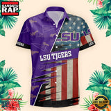 NFL LSU Tigers US Flag Pattern Hawaiian Shirt