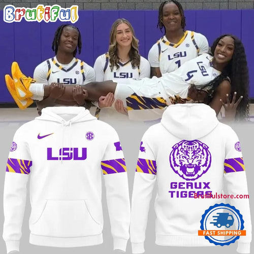 LSU Tigers Women’s Basketball 2026 White Uniform Special New Hoodie Shirt