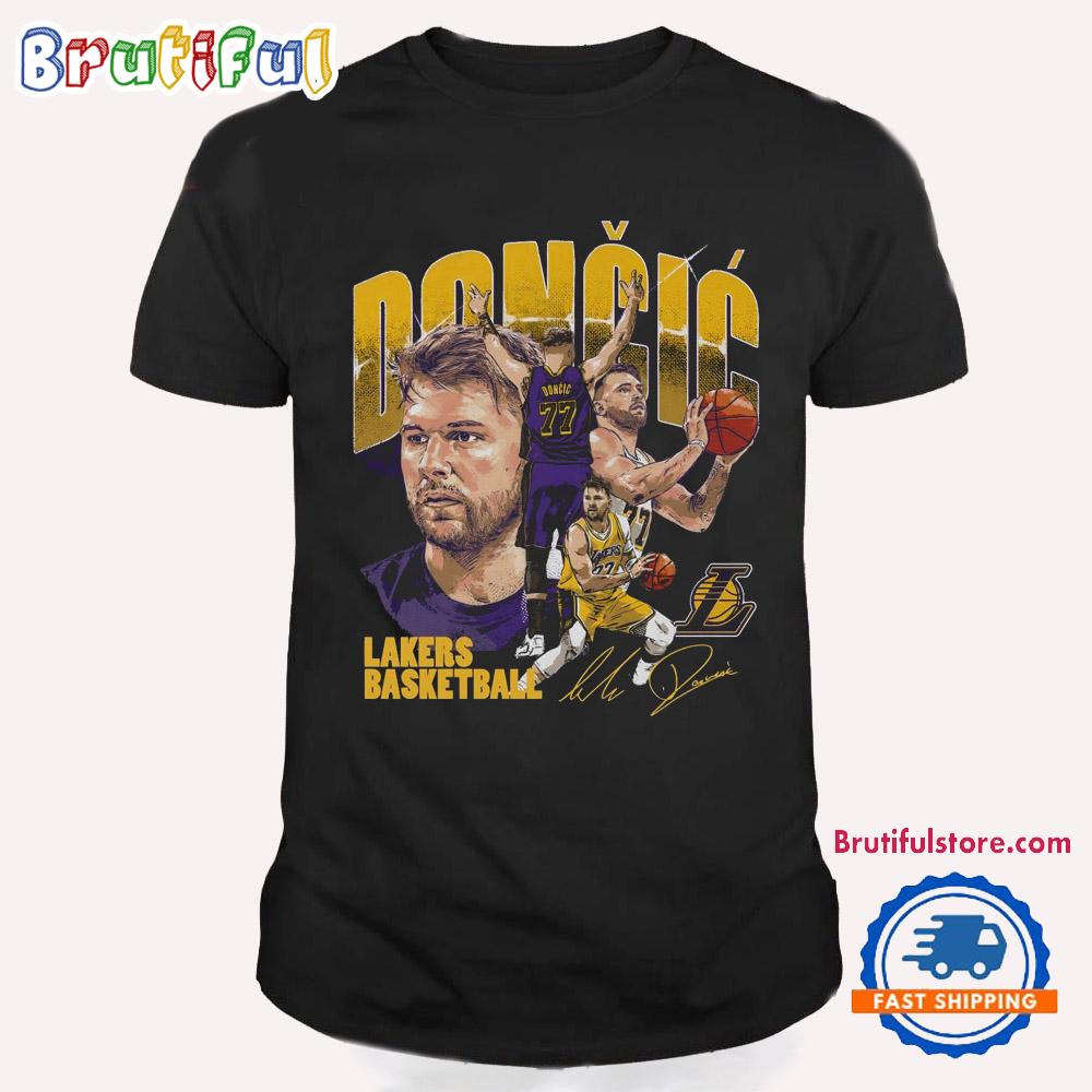 Luka Doncic picture collage Los Angeles Lakers signature T Shirt