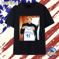 Luka Doncic wearing Dirk Nowitzki Mavericks 41 T Shirt