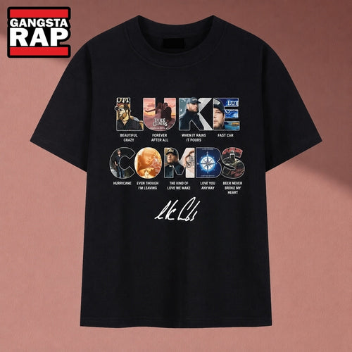 Luke Combs Greatest Songs Collage Signature Country Music T Shirt, Music 2D Shirt