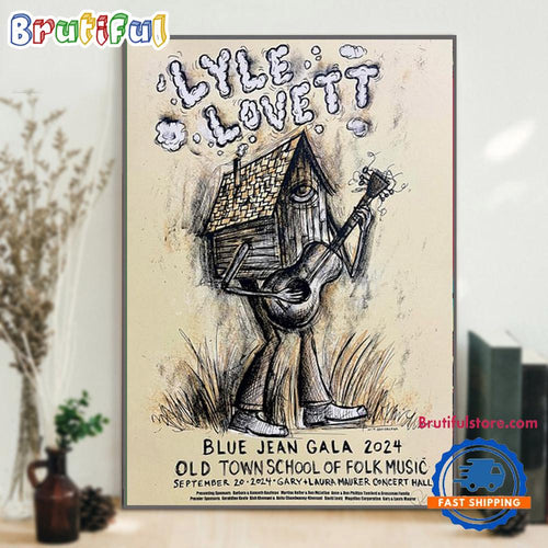 Lyle Lovett September 20 2024 Old Town School of Folk Music Chicago IL Concert Poster Canvas