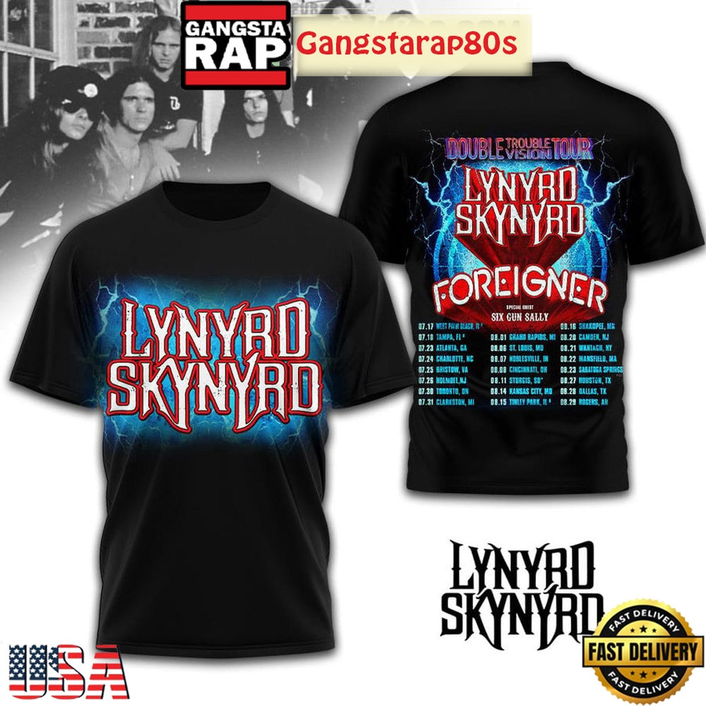 Lynyrd Skynyrd Double Trouble Vision Limited Edition Tour Shirt
