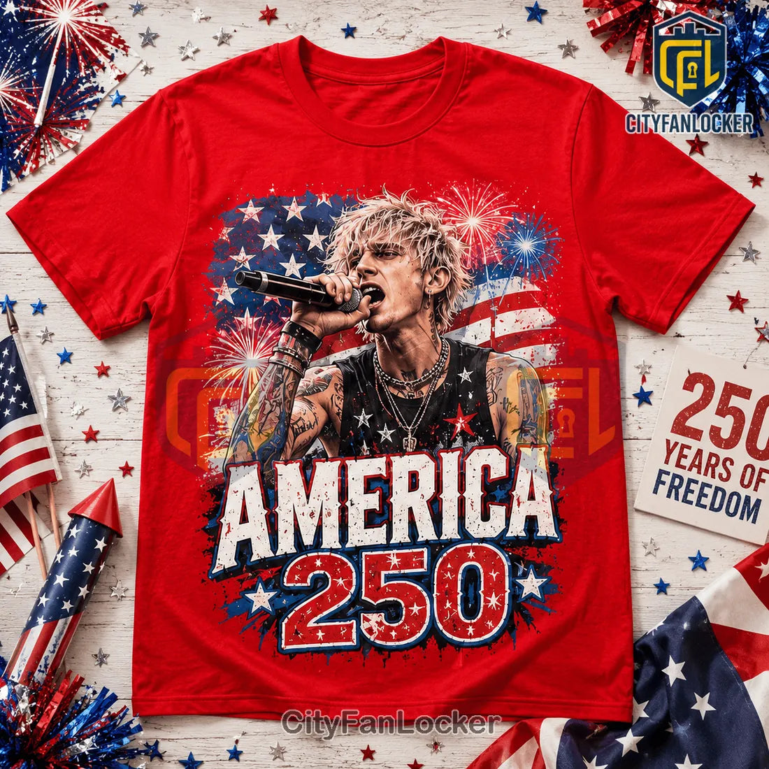 Machine Gun Kelly America 250 Years of Freedom Graphic T-Shirt