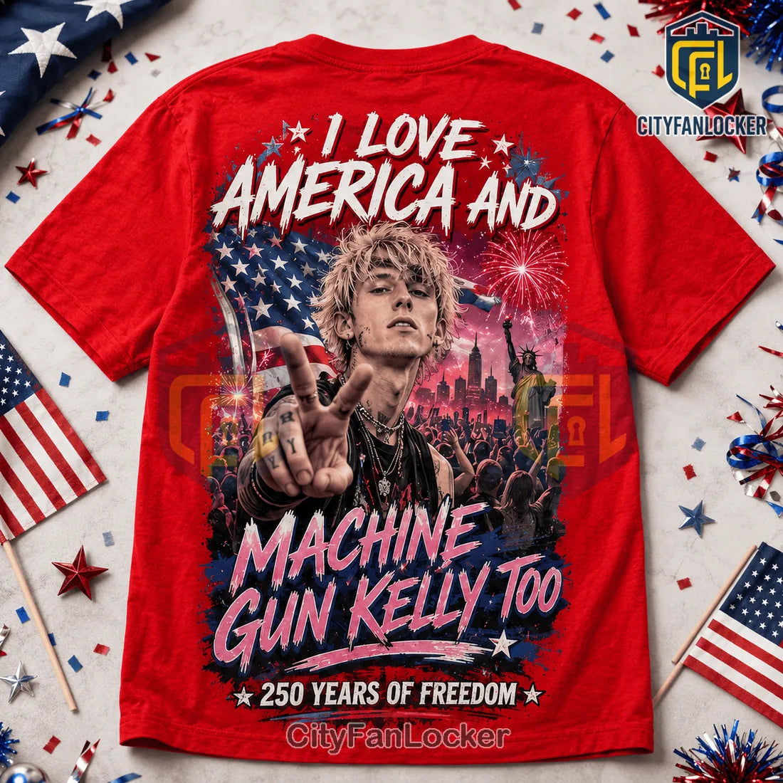 Machine Gun Kelly America 250 Years of Freedom Graphic T-Shirt