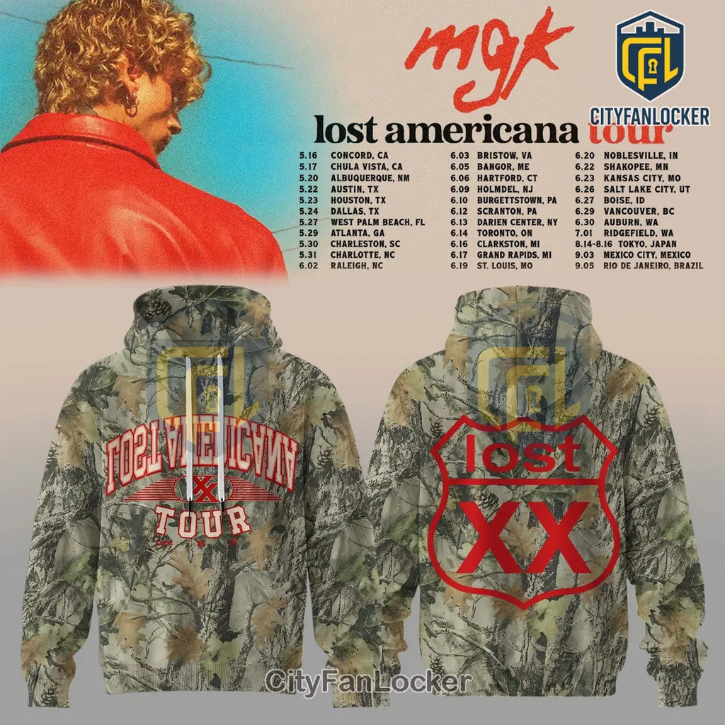 Machine Gun Kelly Lost Americana Tour 2026 Camo Limited Hoodie