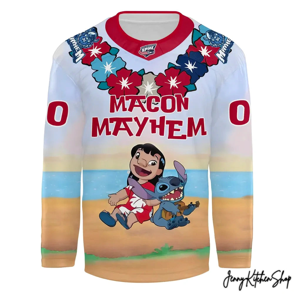 Macon Mayhem Lilo Stitch 2026 Hockey Jersey