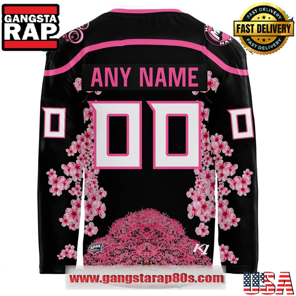 Macon Mayhem x Cherry Blossom Custom Hockey Jersey