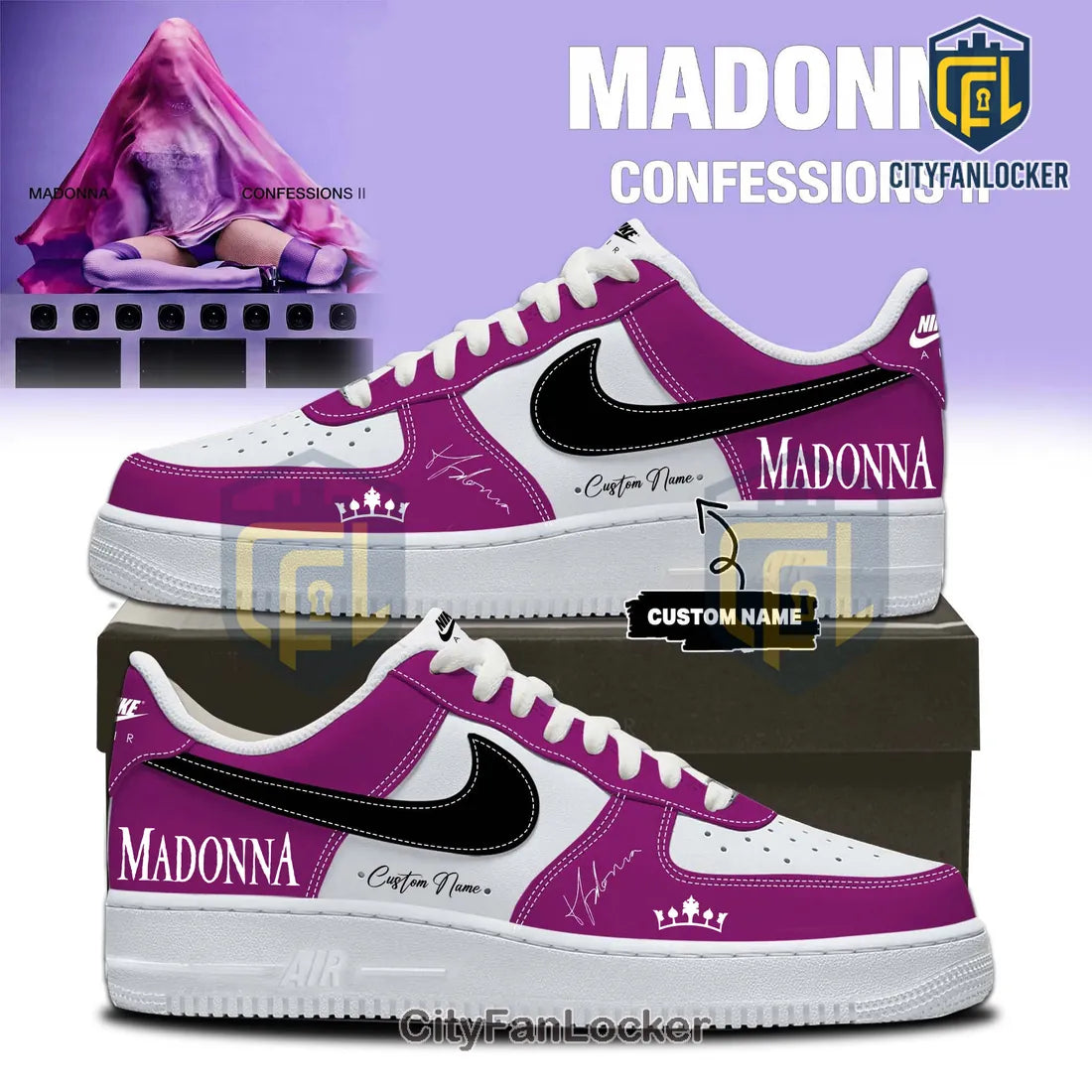 Madonna Confessions II Signature Nike Air Force 1 Sneakers
