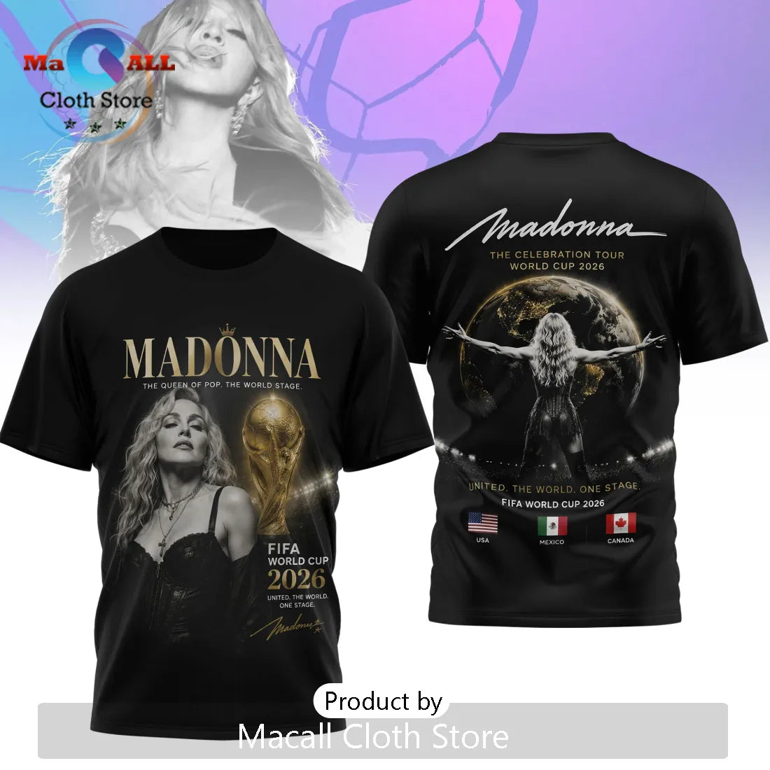 Madonna x FIFA World Cup 2026 Celebration Tour Black T-Shirt