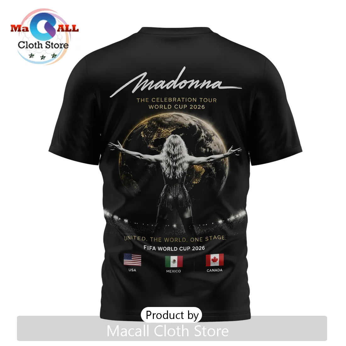 Madonna x FIFA World Cup 2026 Celebration Tour Black T-Shirt