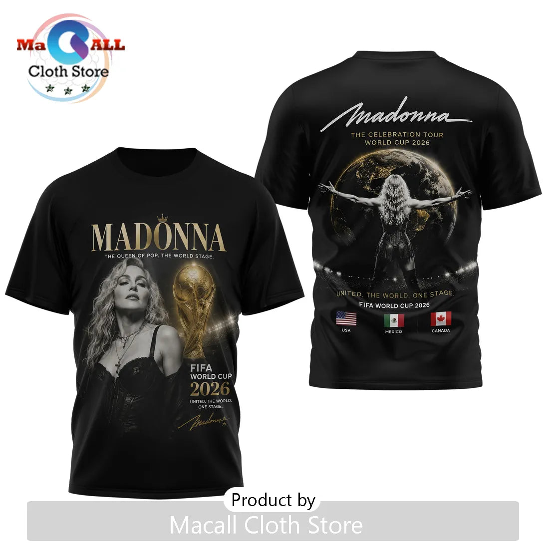 Madonna x FIFA World Cup 2026 Celebration Tour Black T-Shirt