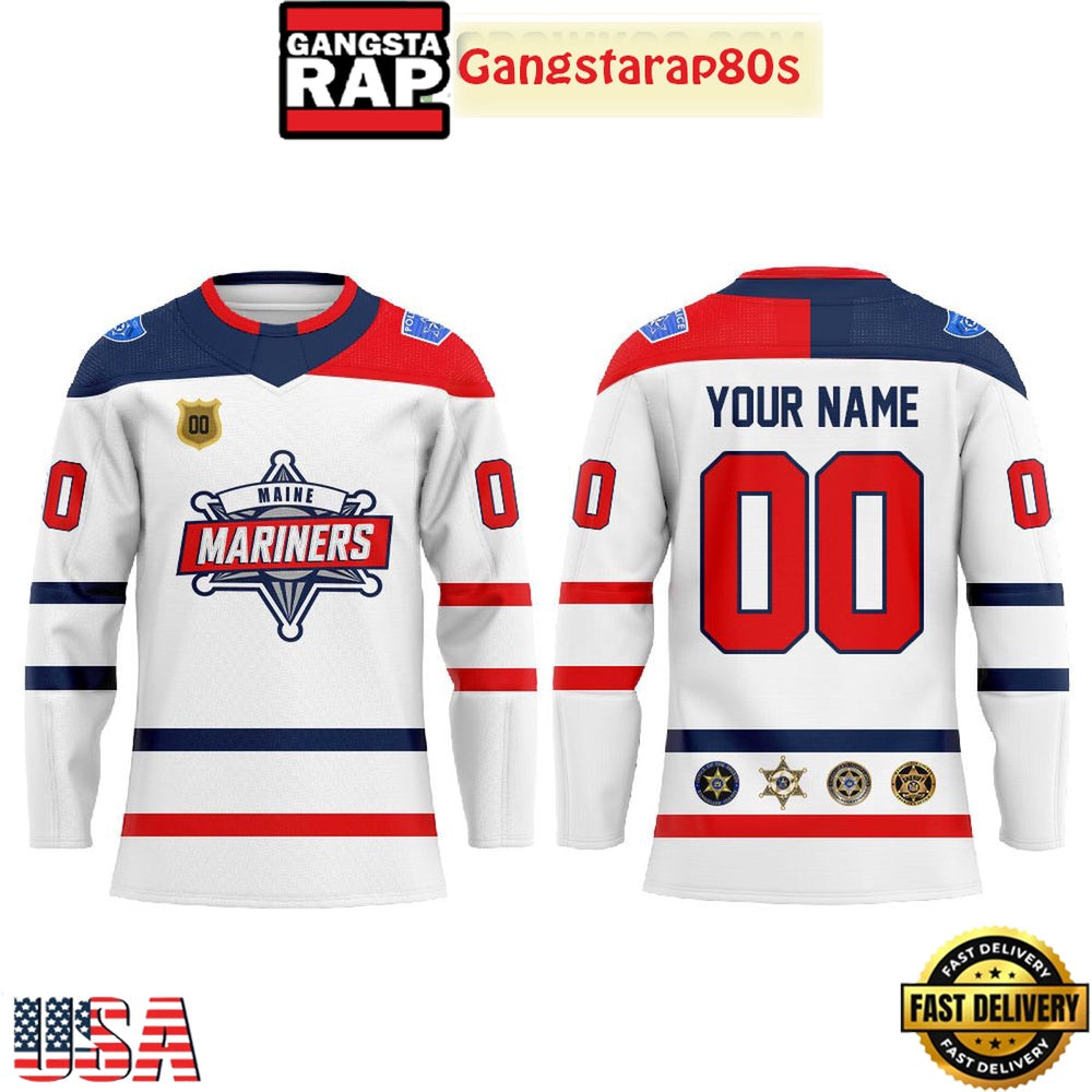 Maine Mariners Law Enforcement Night 2026 Custom Hockey Jersey