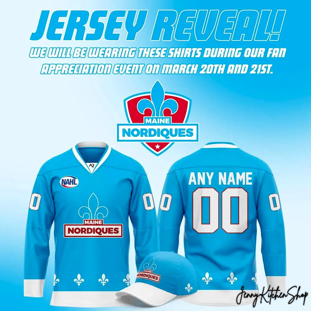Maine Nordiques Powder Blue 2026 Custom Hockey Jersey