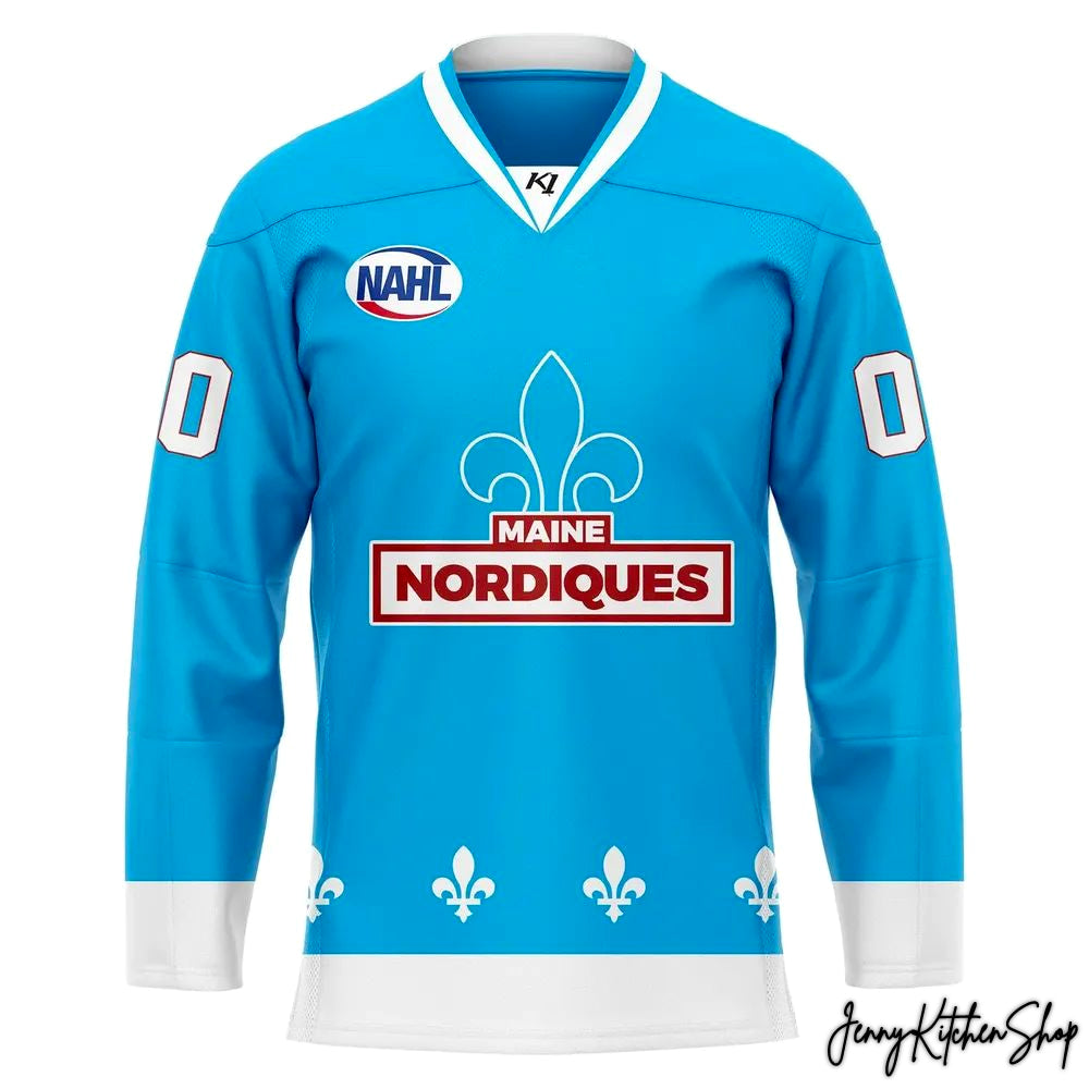 Maine Nordiques Powder Blue 2026 Custom Hockey Jersey
