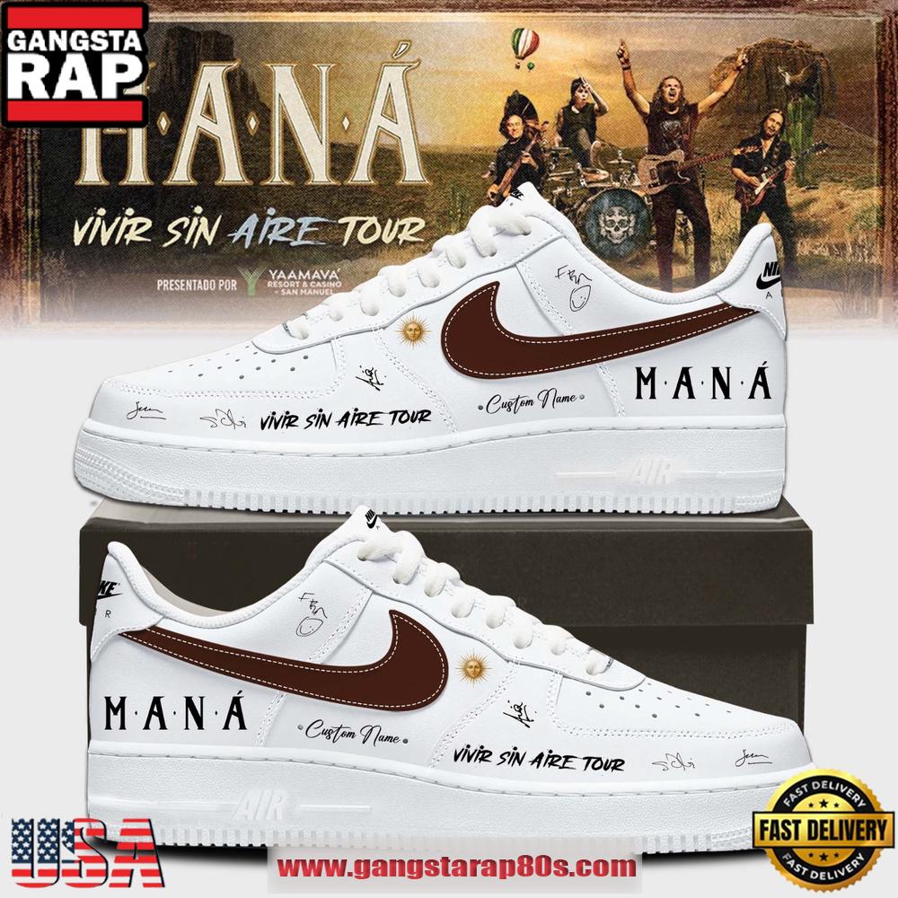 Custom Mana Vivir Sin Aire Tour 2026 Signature White Air Force 1 Shoes Running Sneakers