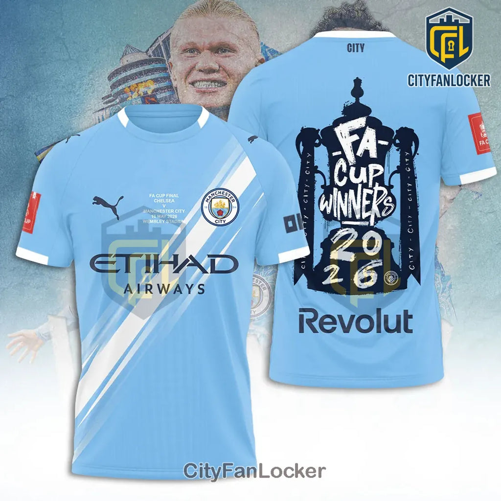 Manchester City 2026 FA Cup Winners Blue Hoodie