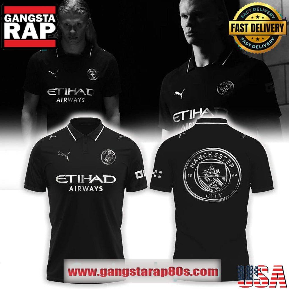 Manchester City Origin Story 2526 Away Kits Black Polo Shirt