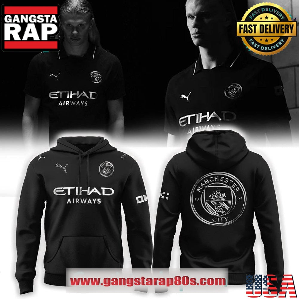 Manchester City Origin Story 2526 Away Kits Black Unisex Hoodie