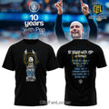 Manchester City Pep Guardiola 10 Years 20 Trophies Tribute Shirt