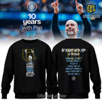 Manchester City Pep Guardiola 10 Years 20 Trophies Tribute Shirt