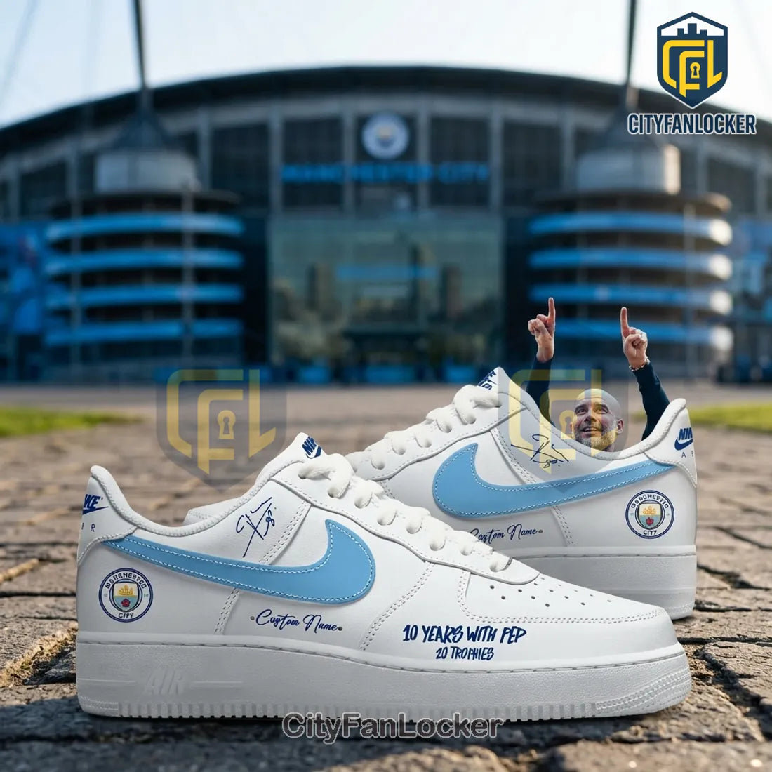 Manchester City Pep Guardiola 10 Years Anniversary Air Force 1