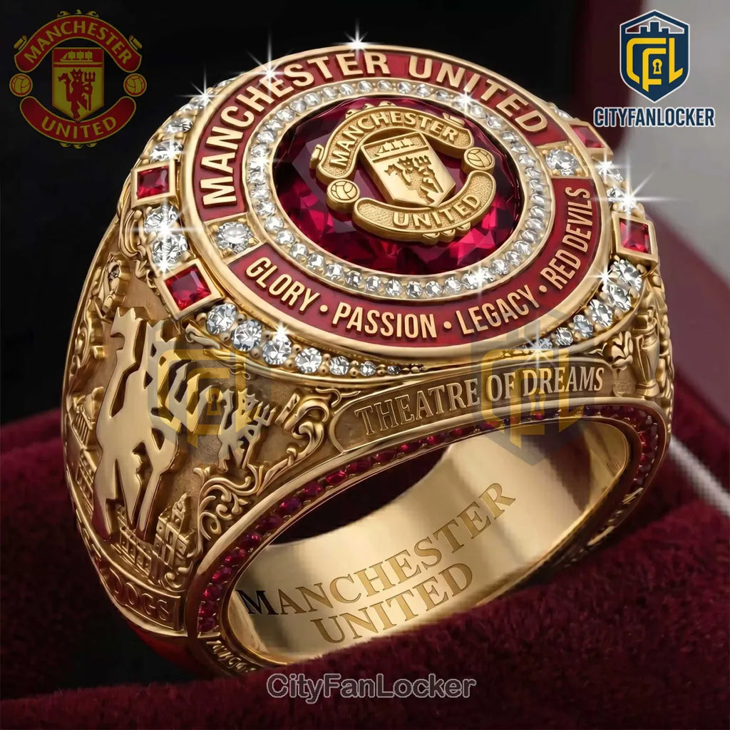 Manchester United Red Devils Gold Commemorative Ring
