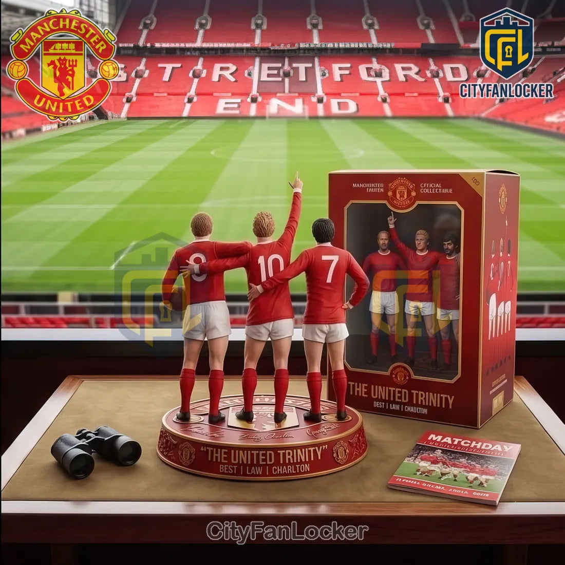 Manchester United The United Trinity Best Law Charlton Acrylic Plaque