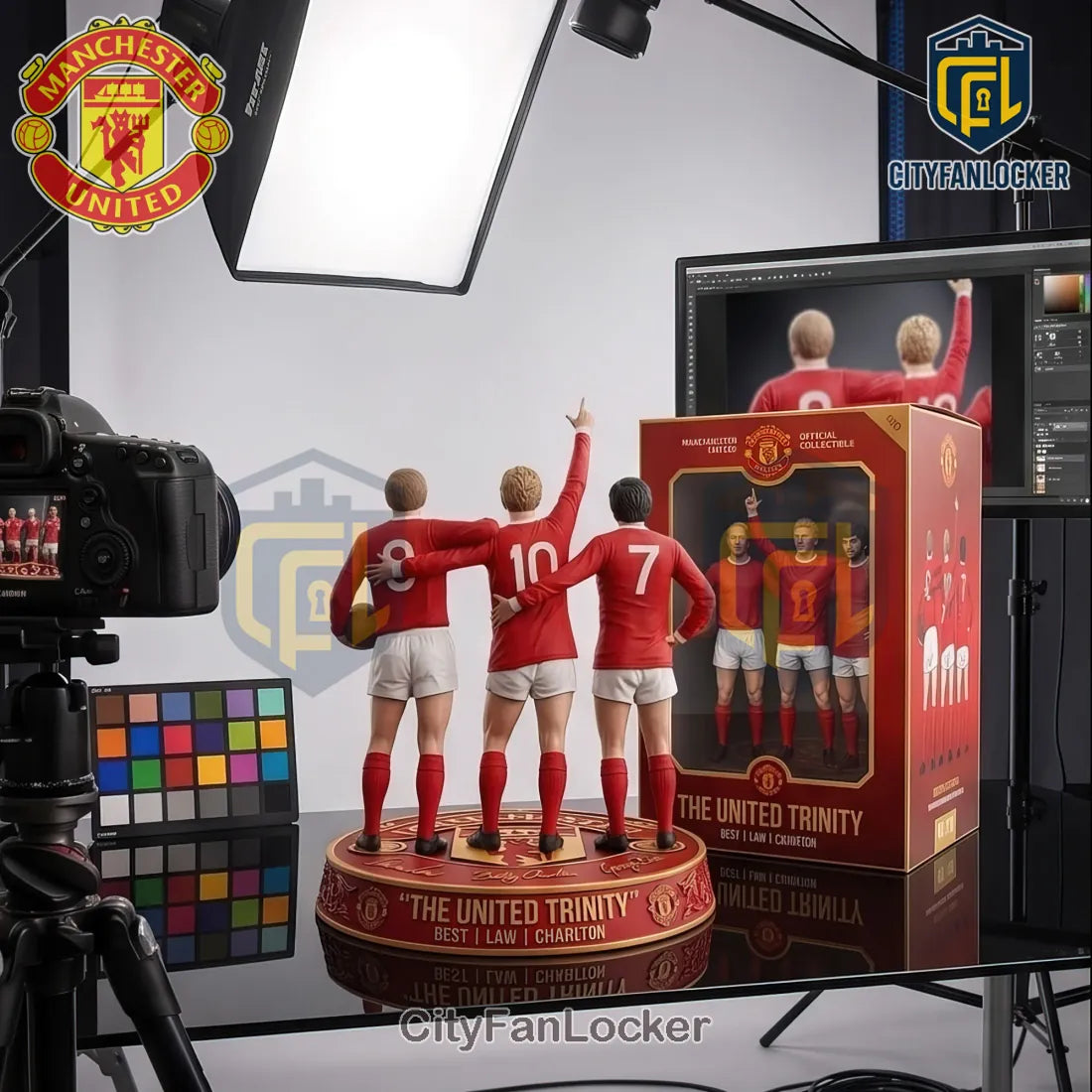 Manchester United The United Trinity Best Law Charlton Acrylic Plaque