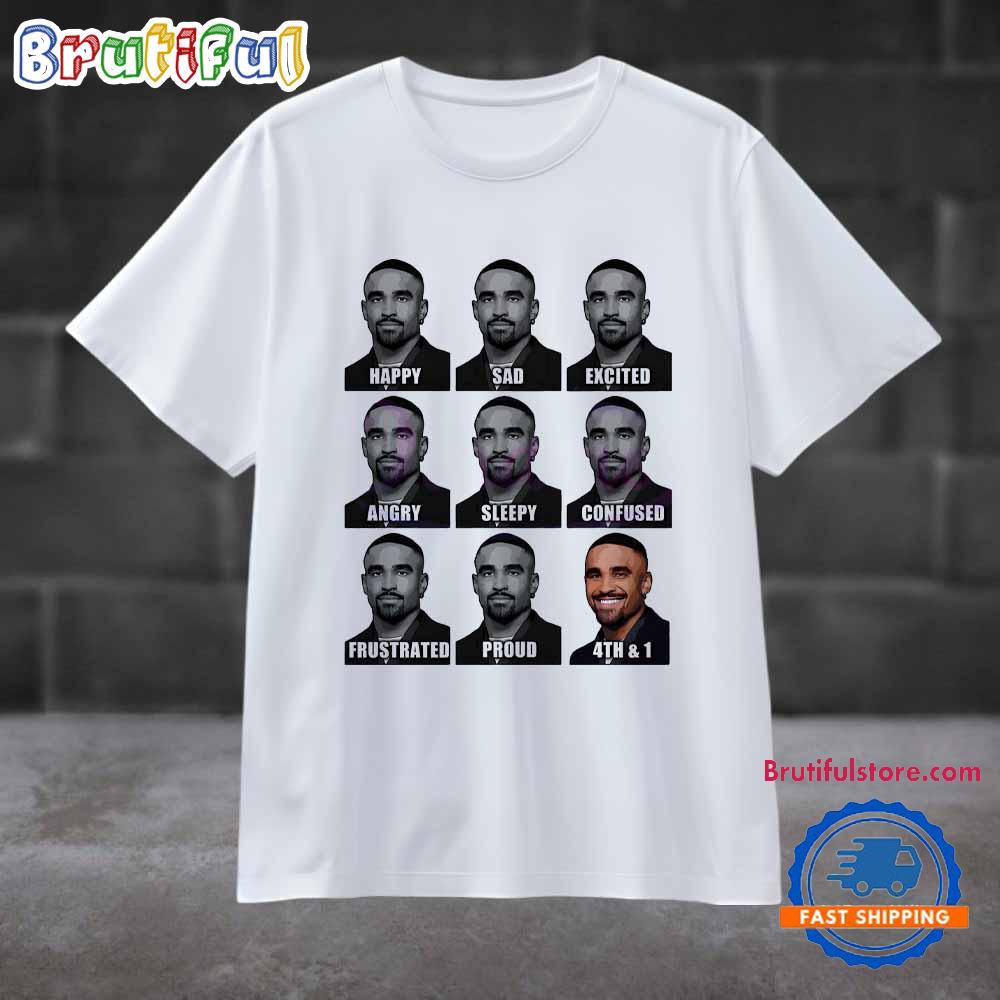 Many Faces Of Jalen Hurts Humorous Philadelphia Eagles T Shirt