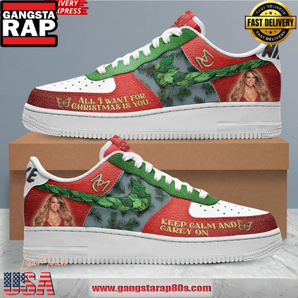 Mariah Carey Christmas Limited Edition Air Force 1 Sneakers Shoes
