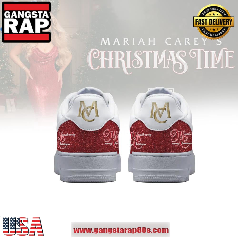 Mariah Carey Christmas Time Air Force 1 Running Sneakers Shoes