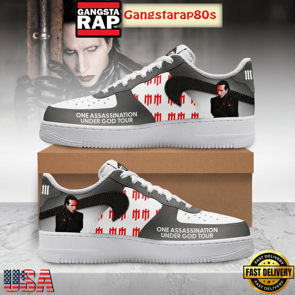 Marilyn Manson One Assassination Under God Tour Special Edition Air Force 1 Shoes Running Sneakers
