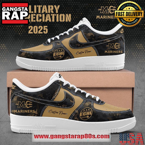 Mariners Teddy 2025 Military Appreciation Custom Air Force 1 Running Sneakers Shoes
