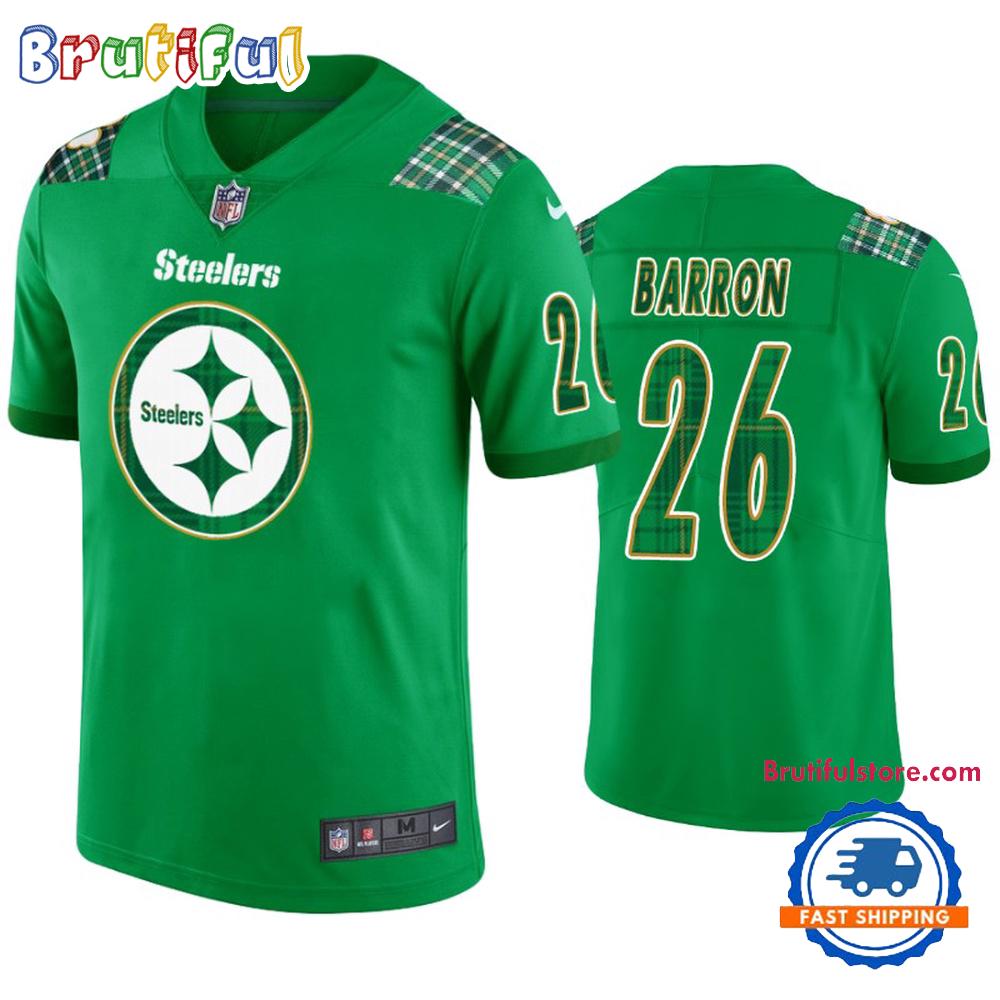 Mark Barron Pittsburgh Steelers #26 St. Patricks Day Green Football Jersey