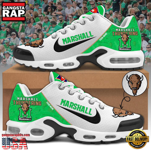 NCAA Custom Name Marshall Thundering Herd Football Mascot Symbol Air Max Plus Shoes Running Sneakers
