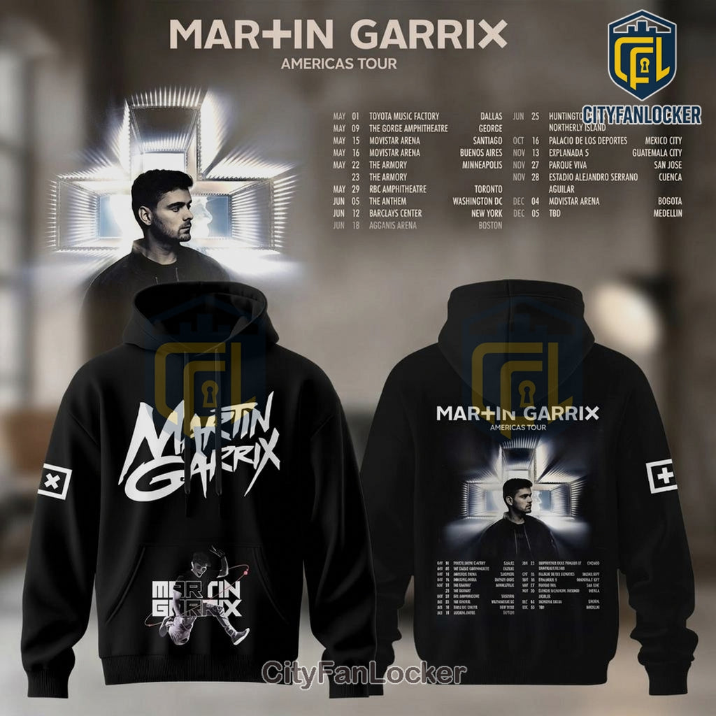 Martin Garrix 2026 Americas Tour Black Graphic Hoodie
