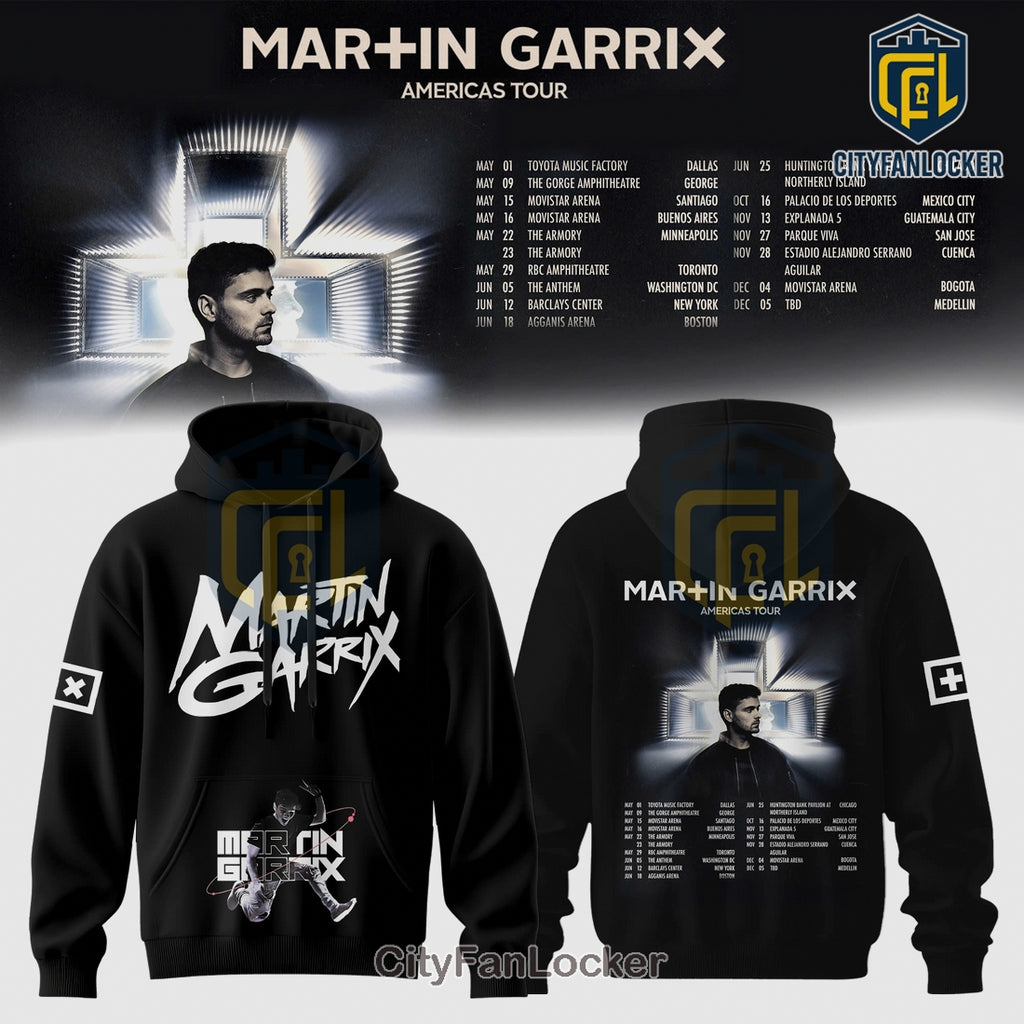 Martin Garrix 2026 Americas Tour Black Graphic Hoodie