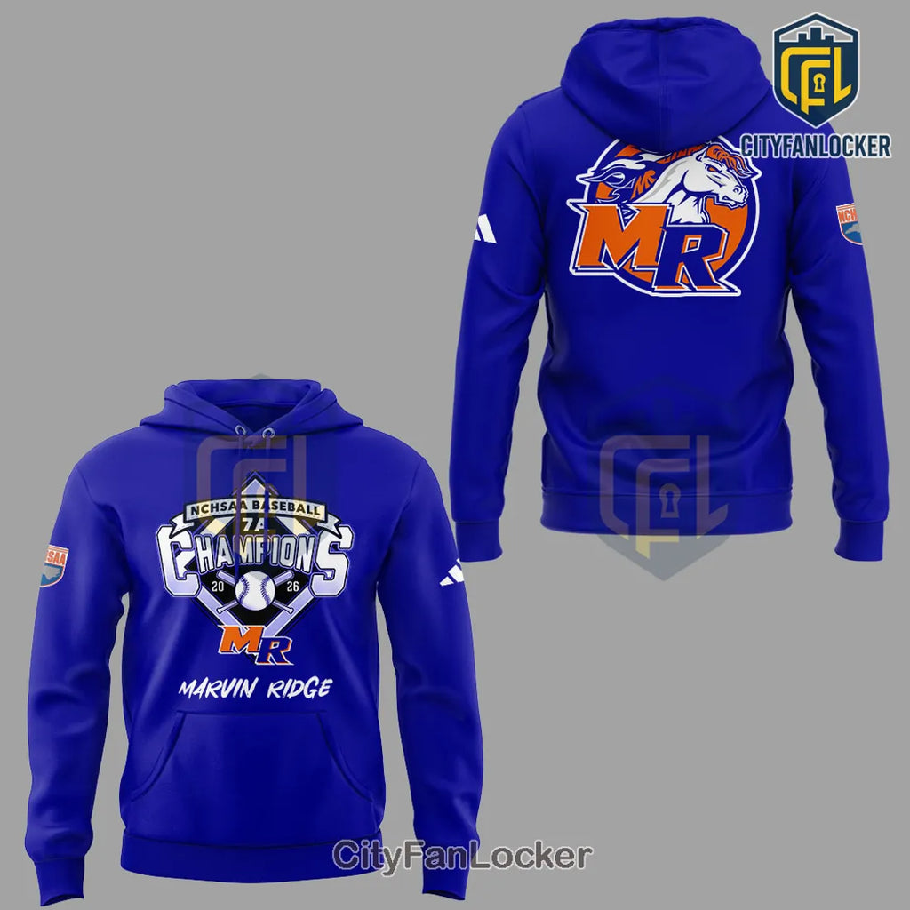 Marvin Ridge Mavericks NCHSAA 7A Baseball Champions 2026 Collectible Hoodie