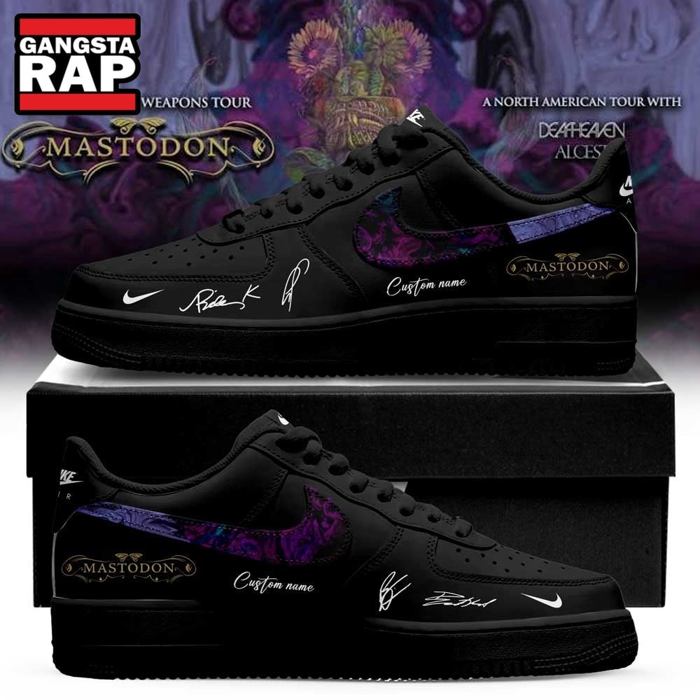 Mastodon Poisonous Weapons Tour 2026 Custom Black Air Force 1 Shoes , Music Trending Shoes