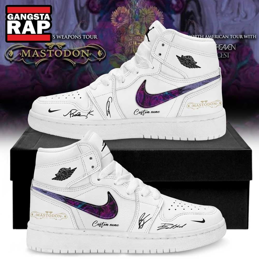 Mastodon Poisonous Weapons Tour 2026 Custom White Air Jordan 1 Shoes