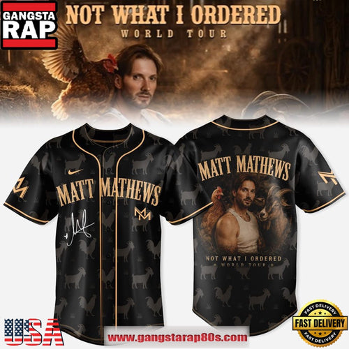 Matt Mathews Not What I Ordered World Tour 2026 Special Baseball Jersey