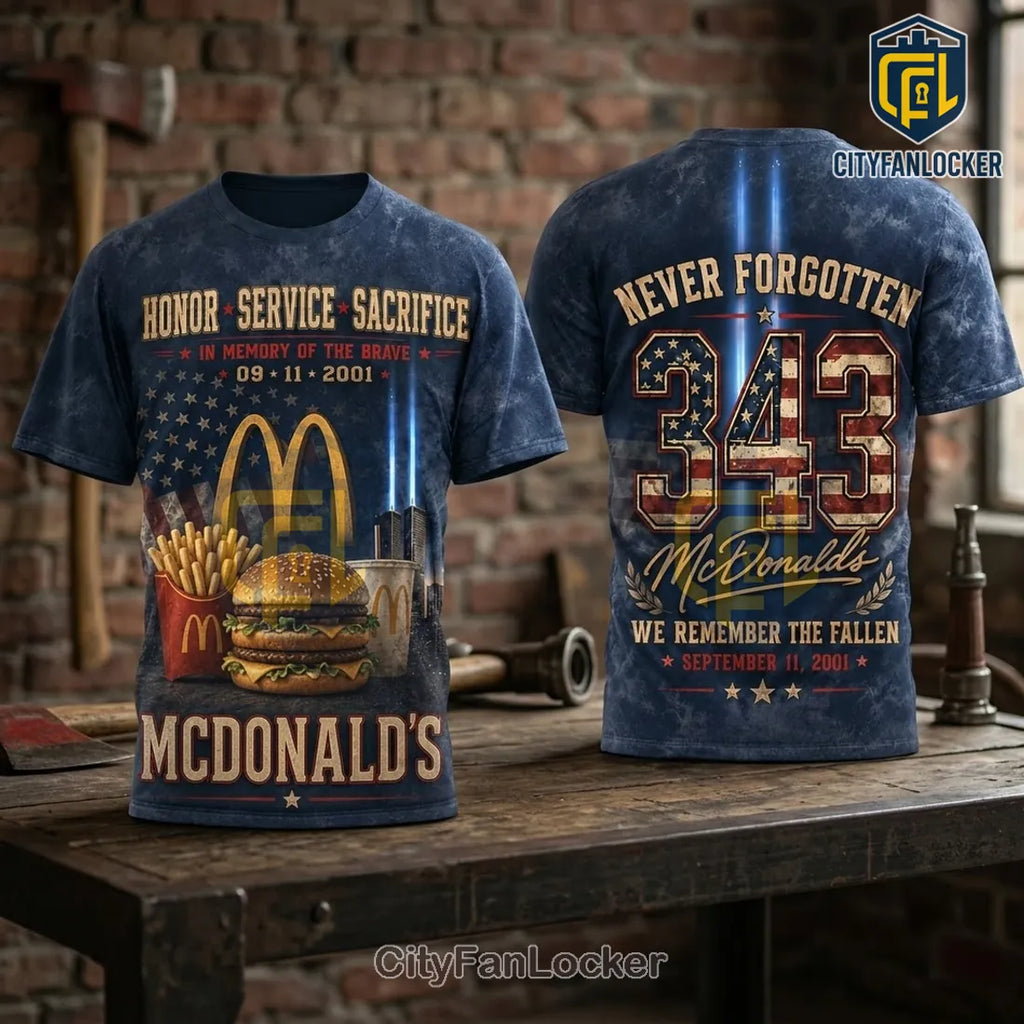 McDonalds 9/11 Tribute 343 Fallen Heroes T-Shirt
