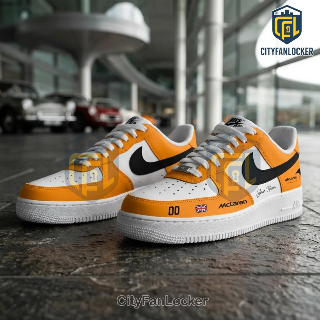 McLaren Formula 1 Team Orange Custom Air Force 1 Sneakers