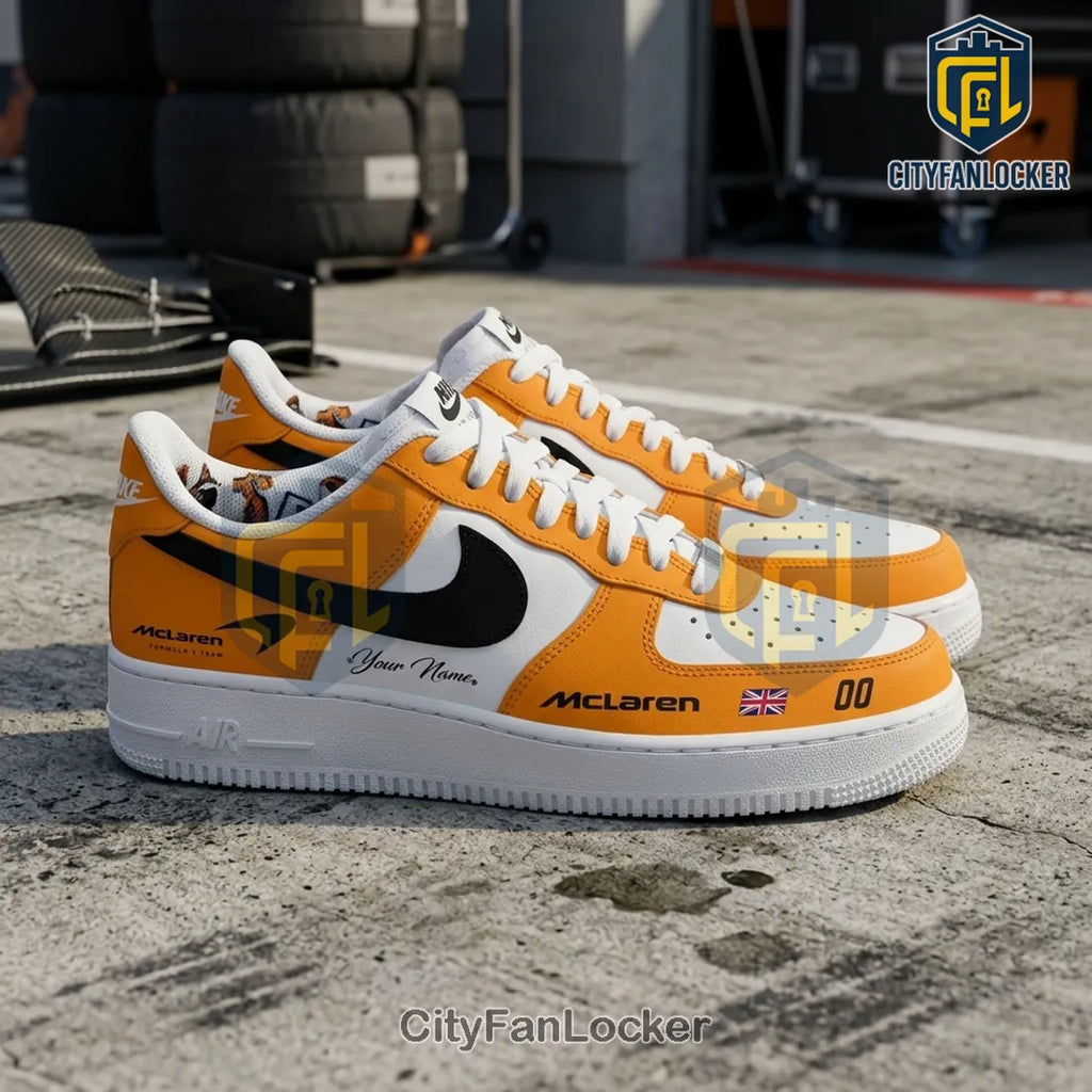 McLaren Formula 1 Team Orange Custom Air Force 1 Sneakers