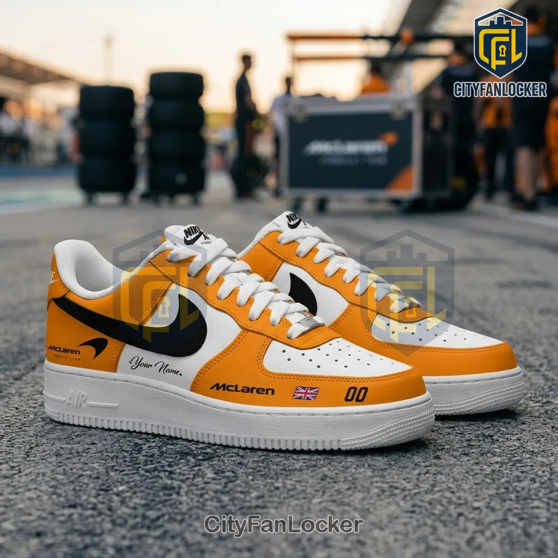 McLaren Formula 1 Team Orange Custom Air Force 1 Sneakers