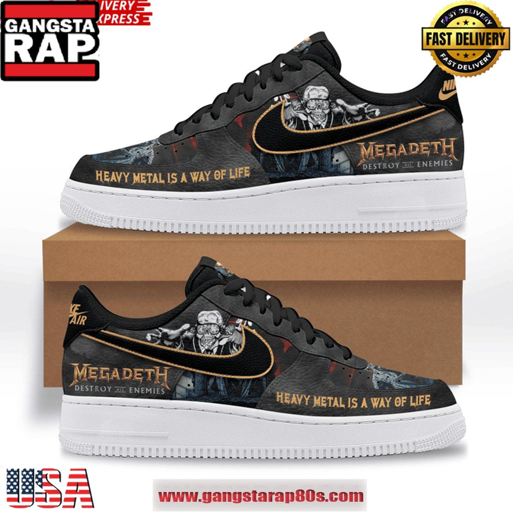 Megadeth Destroy All Enemies Limited Edition Air Force 1 Running Sneakers Shoes