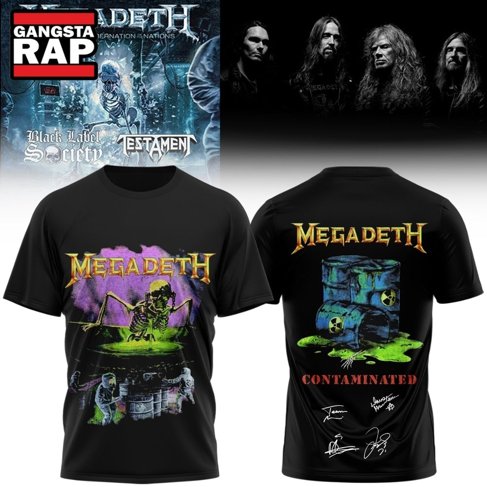 Megadeth Rock Band 2026 Limited Signed Black T Shirt , Music Trending 3D Shirt