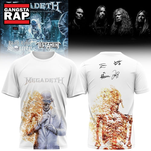 Megadeth Rock Band 2026 Limited Signed White 3D Shirt , Music Trending 3D Shirt